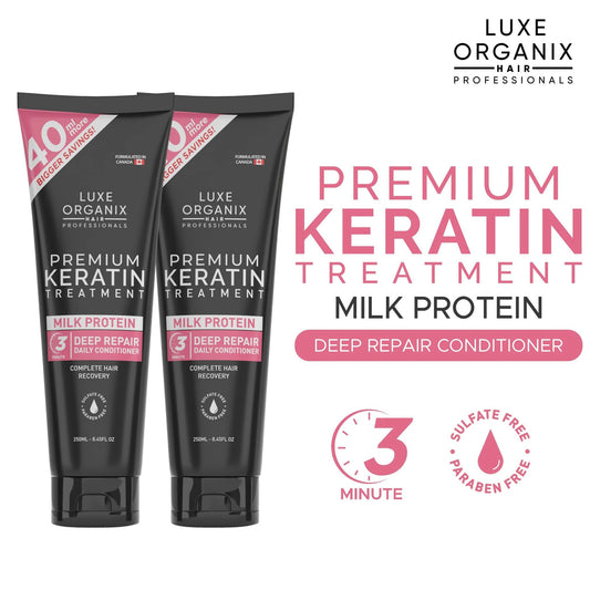 Premium Keratin Treatment Milk Protein Conditioner 250ml (Buy 1 Take 1) Expiry Date May 2027