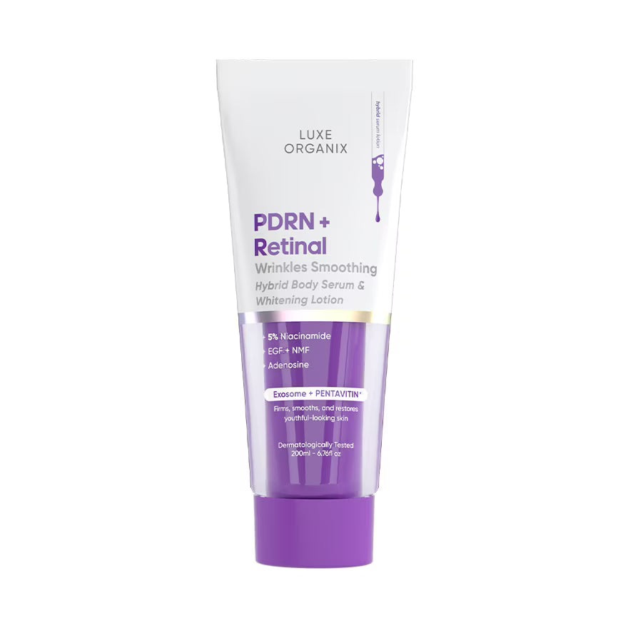 Luxe Organix PDRN + Retinal Wrinkles Smoothing Hybrid Body Serum & Whitening Lotion